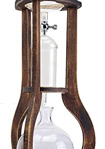 Nispira Iced Coffee Cold Brew Drip Tower Coffee Maker Wooden, 6-8 cup