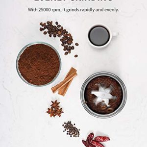 SHARDOR Adjustable Coffee Grinder Electric, Herb Grinder, Spice Grinder, Coffee Bean Grinder, Espresso Grinder with 1 Removable Stainless Steel Bowl, Black