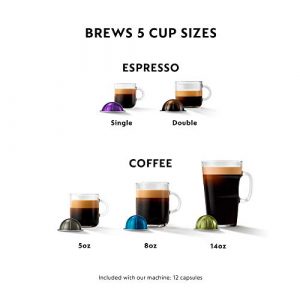 Nespresso Vertuo Plus Coffee and Espresso Machine by De'Longhi with Aeroccino, Ink Black