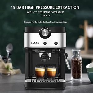Espresso Coffee Maker 19 Bar Cappuccino Machine Fast Heating System for Coffee Ground/Espresso Nespresso Capsules,Simple Operation for Home Barista Brewing,1300W
