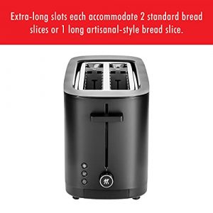 Zwilling Enfinigy Cool Touch 2 Long Slot Toaster, 4 Slices with Extra Wide 1.5