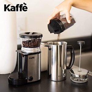 Kaffe Electric Burr Coffee Grinder. 20 Settings (4.5oz Capacity) Stainless Steel - Perfect Grinder for Coffee, Spices, Grains, Nuts, Herbs. Cleaning Brush Included. (New Model 2022)