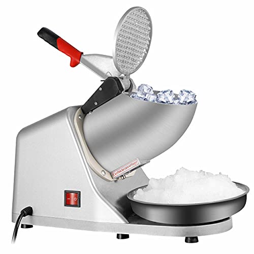 SUPER DEAL Upgraded 300W Electric Ice Shaver Ice Shaved Machine Ice Crusher Snow Cone Maker 145 lbs (Silver)