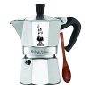 Original Bialetti 3-Espresso Cup Moka Express | Espresso Maker Machine and Zonoz Wooden Small Espresso Stirring Spoon Bundle (3-cup, 6.5 fl oz, 200 ml)