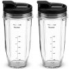 Nutri Ninja Blender Cup 24 oz. Tritan Cups with Sip & Seal Lids. Compatible with BL480, BL490, BL640, BL680 Auto IQ Series Blenders (Pack of 2)