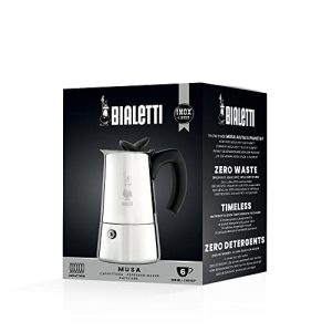 Bialetti, Stainless Steel Musa Stove top Coffee Maker, 6-Cup (9.2 oz)