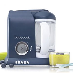 BEABA Babycook Solo 4 in 1 Baby Food Maker, Baby Food Processor, Steam Cook and Blender, Large Capacity 4.5 Cups, Cook Healthy Baby Food at Home, Dishwasher Safe, Navy
