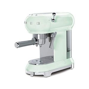 Smeg ECF01PGUS 50s Retro Style Espresso Machine Bundle with The Coffee Recipe Book: 50 Coffee and Espresso Drinks to Make at Home - Pastel Green