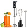 YISSVIC Hand Blender Immersion Blender Stick Blender for Puree Infant Food, Smoothies, Sauces Soups (1200W 3 In 1)