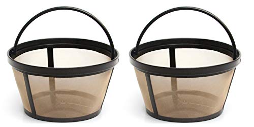 2 X Permanent Basket-Style Gold Tone Coffee Filter designed for Mr. Coffee 10-12 Cup Basket-Style Coffeemakers