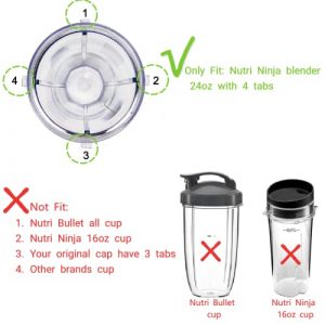 Blender Replacement Cup 24 oz (2 Pack) with Sip & Seal Lids for Nutri Ninja Pro Extractor Blender for Ninja Bl450 BL454 Auto-iQ Ninja BL642 BL480D BL480 SS101 SS351 SS401