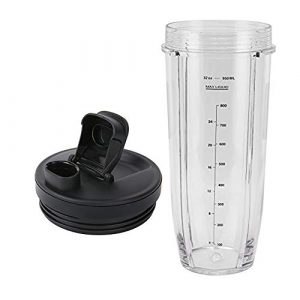 32oz Cup with spout lid Replacement Parts for Nutri Ninja Blender Auto iQ BL642 BL682 BL482 /NN102/BL450/BL480/BL2012/BL2013/universal replacement blender cup for ninja blender cups ct682sp