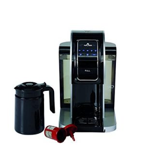 Touch Plus Single Serve Coffee Brewer w/ Jumbo Cup & Carafe - Black / Silver Coffee Maker with Full K-Cup Pod Compatibility & Rapid Brew Technology - T526S