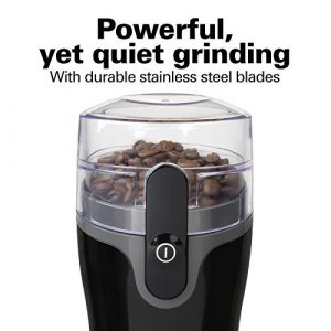 Hamilton Beach 49976 FlexBrew Trio 2-Way Single Serve Coffee Maker, Black & Fresh Grind Electric Coffee Grinder for Beans, Spices and More, Stainless Steel Blades, Makes up to 12 Cups, Black