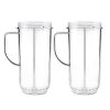 Sduck 2x Tall 22oz Replacement Part Cups Mug with handle For 250w Magic Bullet On-The-Go Mug