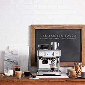 Breville Barista Touch BES880BSS Stainless Steel Espresso Machine w/Touchscreen Controls + Built-In Grinder + Knock Box Mini
