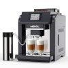 MEROL Automatic Espresso Coffee Machine, Programmable 19-Bar Pressure Pump Coffee Maker, Burr Grinder, with Milk Frother for Cafe Americano, Latte and Cappuccino Drinks, Black