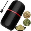 Herb Grinder Electric, Turimon Large Herbal/Coffee Grinders / Mill / Crusher for Spice and Herbs With Cleaning Brush - Black - 4.2 oz Capacity