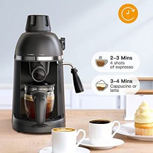 Steam Espresso Machine with Milk Frother, 1-4 Cup Expresso Coffee Maker, Cappuccino Latte Machine Includes Carafe
