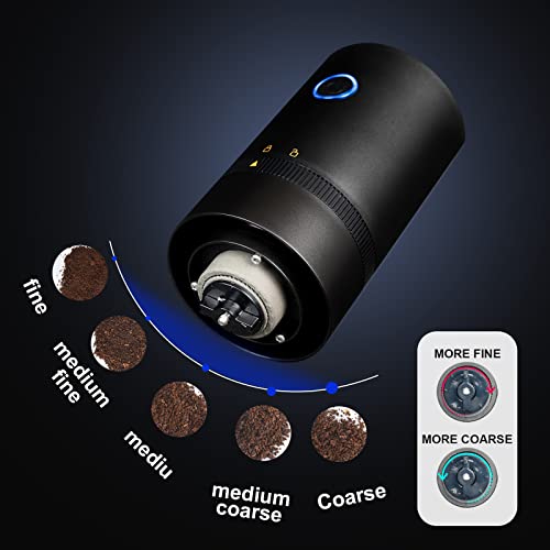 PARACITY Coffee Grinder Electric Burr, Small Cordless Coffee Grinder Mini with Multi Grind Setting, Portable Coffee Bean Grinder Automatic for Camping/ Drip/ Espresso/ Pour Over French Press, USB