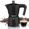 Yabano Stovetop Espresso Maker, 6 Cups Moka Coffee Pot Italian Espresso for Gas or Electric Ceramic Stovetop, Italian Coffee maker for Cappuccino or Latte (6 Cups)