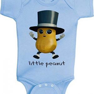 BeeGeeTees Little Peanut Funny Baby Romper Cute Infant One Piece Bodysuit (6 Months, Light Blue)