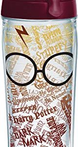 Tervis Harry Potter Glasses and Scar Insulated Tumbler with Wrap and Maroon Lid, Clear