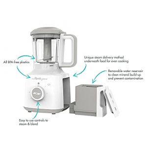 The First Years First Fresh Foods Blender & Steamer - Baby Food Maker for Healthy Homemade Baby Food – Easy-to-Clean Baby Food Processor – 3.5 Cup Capacity