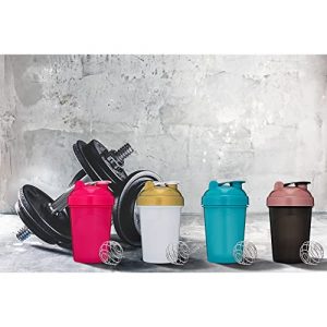 [4 Pack] 20-Ounce Shaker Bottle | Protein Shaker Cup 4-Pack with Wire Whisk Balls (Black/Rose, Pink, Teal, White/Gold)| Protein Shaker Bottle Set is BPA Free and Dishwasher Safe