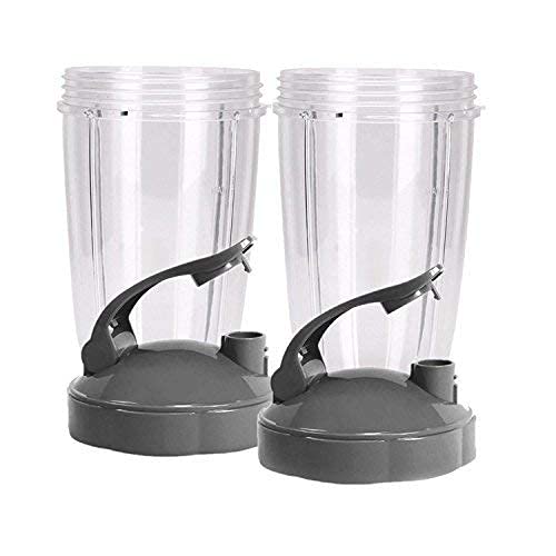 Replacement 32 Oz Cup with Flip Top To Go Lid and Extractor Blade Compatible with Nutribullet 32 oz Large Blender Cups (2 Pack)