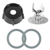 Replacement Parts For Oster Osterizer Blender Blades with 4902 Blender Jar Bottom & 6 Point Fusion Blade 4980 & 2 Pcs O Ring Rubber Seal Gasket