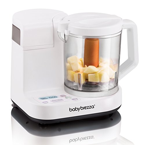 Baby Brezza Glass Baby Food Maker – Cooker and Blender to Steam and Puree Baby Food for Pouches in Glass Bowl - Make Organic Food for Infants and Toddlers – 4 Cup Capacity