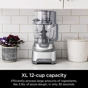 Ninja NF701 Professional XL Food Processor, 1200 Peak-Wattage with Auto-iQ settings for chopping, slicing/shredding, dough making and pureeing. 12-Cup Processor Bowl & XL Feed Chute, Silver