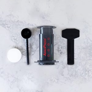 AEROPRESS Coffee and Espresso Maker - Quickly Makes Delicious Coffee Without Bitterness - 1 to 3 Cups Per Pressing