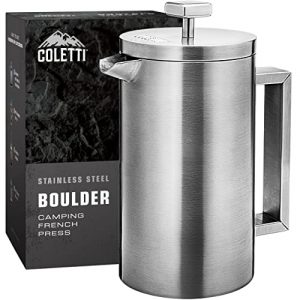 COLETTI Boulder Camping French Press (An American Press) - Large Insulated French Press Coffee Maker – 10 CUP