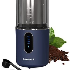 DmofwHi Cordless Electric Coffee Grinder, Espresso Grinder, Battery Rechargeable Coffee Bean Grinder with Removeable Stainless Steel Bowl, Spice Grinder for Seeds, Nuts - Blue