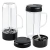 Livtor 2 Pack 22 Oz Tall Blender Cups with 2 Flip Top To-Go Lids & 2 Cross Blades Compatible with Magic Bullet Blenders 250W MB1001