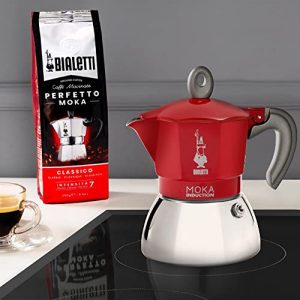 Bialetti - Moka Induction, Moka Pot, Suitable for all Types of Hobs, 6 Cups Espresso (7.9 Oz), Red