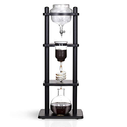 Yama Glass Cold Brew Maker I Ice Coffee Machine With Slow Drip Technology I Makes 6-8 cups (32oz), Large Capacity Cold Brew Coffee Tower, Black