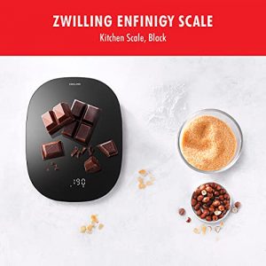 Zwilling Enfinigy Digital Food Scale, Max Weight 22 lbs, Grams & Ounces, .1 gram Accuracy, Baking Scale, Kitchen Scale, Black