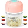 Electric Garlic Chopper, Portable Mini Food Processor, Wireless Vegetable Masher with USB Charging, Waterproof Garlic Masher Mincer for Onion Meat Spices Baby Food Grinder (250ml/8.5oz Pink)