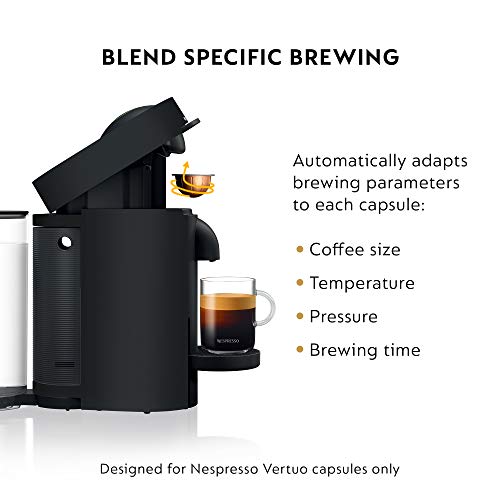 Nespresso Vertuo Plus Coffee and Espresso Maker by De'Longhi, Matte Black