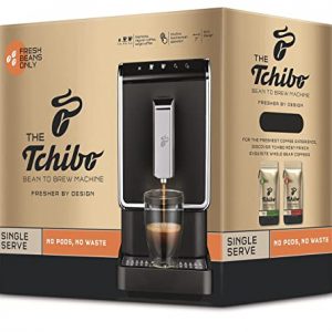 Tchibo Fully Automatic Coffee & Espresso Machine with Two Whole Bean Coffee, 12 Ounce Bags - Revolutionary Single-Serve, Bean-To-Brew Coffee Maker - No Pods, No Waste