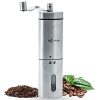EpiCottage Manual Coffee Bean Grinder - Stainless Steel Adjustable Conical Burr Hand Mill - Grind Espresso Beans with Small Portable Crank Grinders for Travel Camping Backpacking or Home