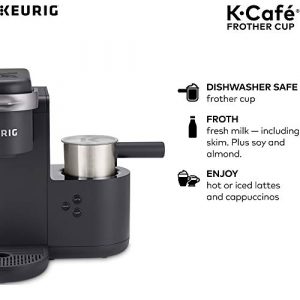Keurig Works Non-Dairy Milk, Hot and Cold Frothing, Compatible K-Café Coffee Makers Only, Charcoal Frother