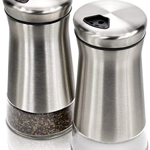 Gorgeous Salt and Pepper Shakers Set With Adjustable Pour Holes - The Perfect Dispensers for your Salts