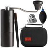 Morefree M6 Manual Coffee Grinder with Adjustable Coarseness Settings, Hand Coffee Grinder with SUS 420 Conical Burr Mill,Black