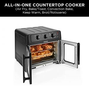 Chefman Extra Large Air Fryer and Convection Oven with French Doors and Rotisserie Spit, The Easiest Way to Cook Oil-Free, Double Wide Glass Windows Open for Convenient Access and Viewing, 24.5 Liters