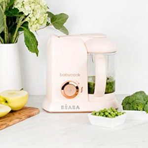 BEABA Babycook Solo 4 in 1 Baby Food Maker Baby Food Processor Baby Food Blender, Baby Food Steamer, Homemade Baby Food, Make Fresh Healthy Baby Food at Home, Large 4.5 Cup Capacity, Rose Gold