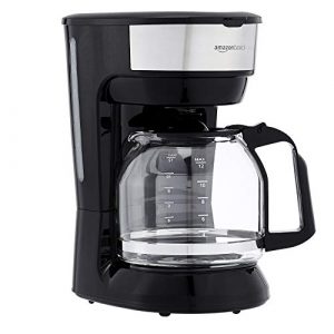 Amazon Basics 12-Cup Coffee Maker with Reusable Filter, Black and Stainless Steel